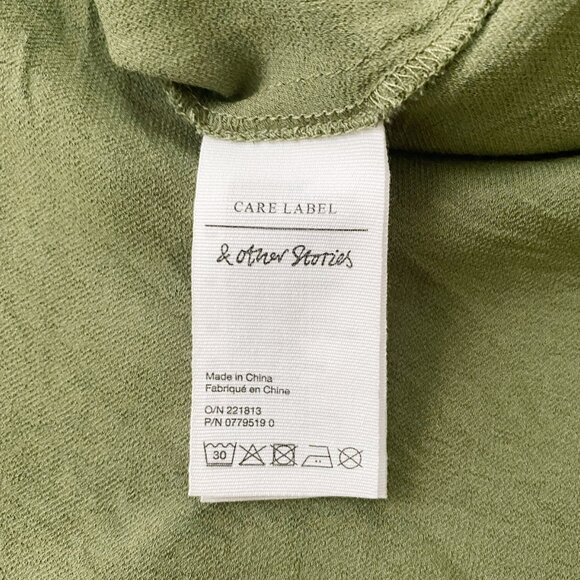 Other Stories Flowy Satin A-Line Midi Skirt Green pistachio Size 2 - Picture 7 of 10